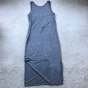 Grey midi dress with slits on side
